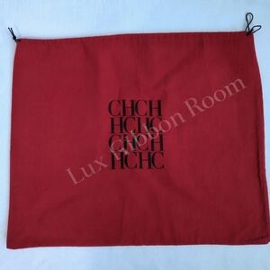 Carolina Herrera CHHC Authentic Red Dust Bag Drawstring Luxury Storage EUC